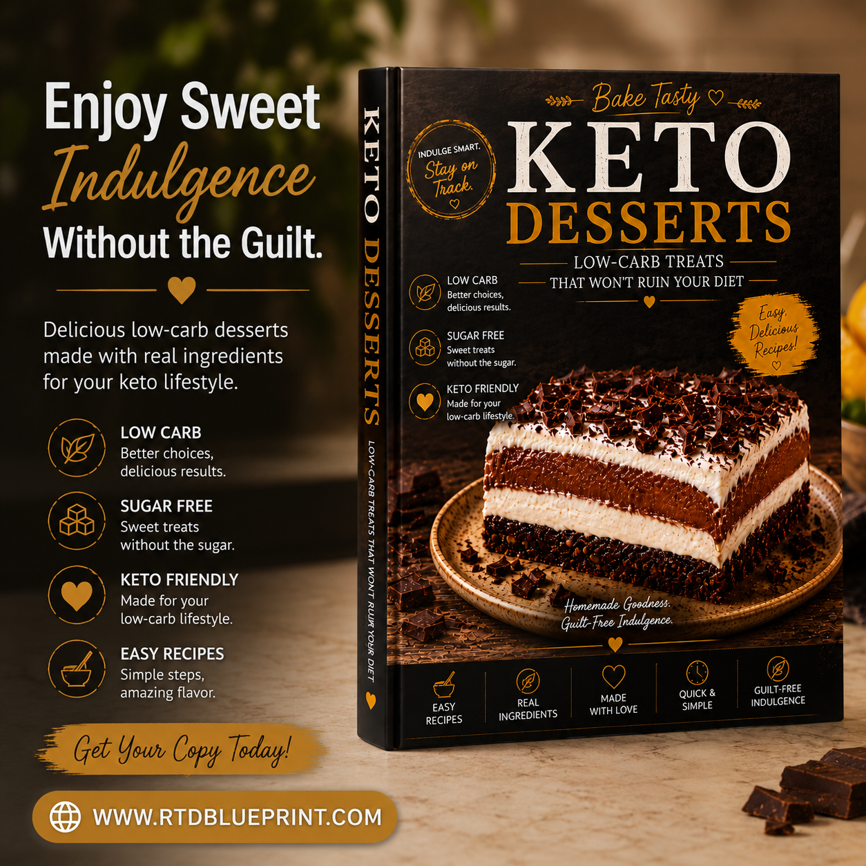 Keto Dessert Cookbook Digital Download Sugar Free Chocolate Recipe Collection Low Carb Cheesecake Guide Healthy Sweet Treats Printable Baking Ebook Instant Access Guilt Free Indulgence Ketogenic Lifestyle Essential Easy Home Baking Guide