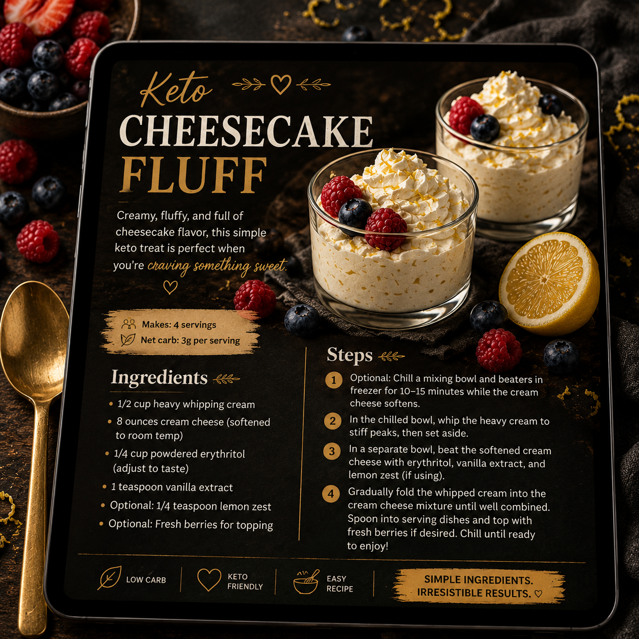 Digital Download Keto Cookbook Instant Access Sugar Free Dessert Recipe Collection Low Carb Baking Guide Chocolate Cheesecake Options Healthy Sweet Treats Printable Ebook Guilt Free Indulgence Ketogenic Lifestyle Essential Easy Home Recipe